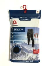 Reebok Men's Performance Base Layer Pant w/ Fly Small Black Sport Soft NEW