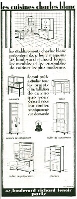 Alte Reklame Les Cuisines Charles Blanc 1928 aus Zeitschrift Fama 14