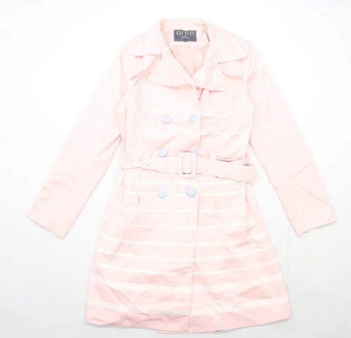 12 Cotton Blend Striped Pink Mac | eBay