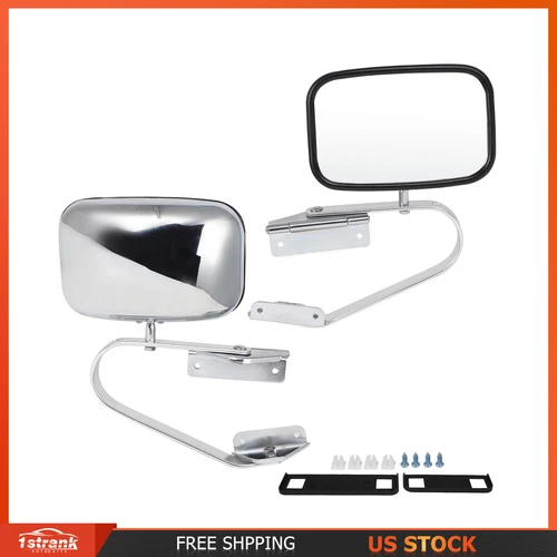 Side View Manual Mirrors Pair Set for Ford F-Series Pickup Truck