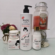Kojie San Kojic Skin Lightening Body Lotion 600ml, Serum & Face Cream 