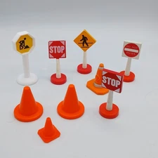 Lot Of 9 Train Street Signs Traffic Cones 3"