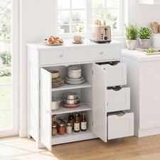 Bathroom Floor Cabinet Large Storage Cabinet with 4 Drawers White