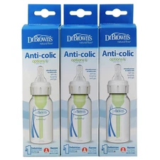 Dr Brown's Anti-colic Options+ Baby Bottle with Nipple Narrow BPA 4 oz x 3