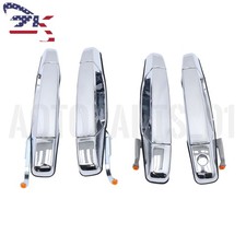 4x Chrome Door Handles Leftright For Gmc Chevy Tahoe Yukon Sierra 07-13
