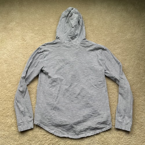 Lands’ End Damen weiß gestreiftes Langarm-T-Shirt mit Kapuze - Größe S - gebraucht, in einwandfreiem Zustand - Bild 2 von 7