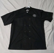 Chipotle Mexican Grill Black Chef Jacket Uniform Short Sleeve Size (L) Pre-owned