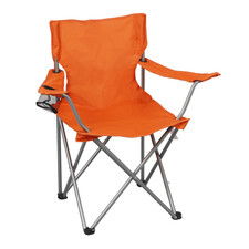 Ozark Trail Quad Folding Camp Chair with Cup Holder, Bright Orange