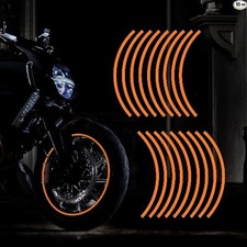18pcs Lengthen 16"-19" Reflective Wheel Rim Stripe Decal for Mot Color: Orange