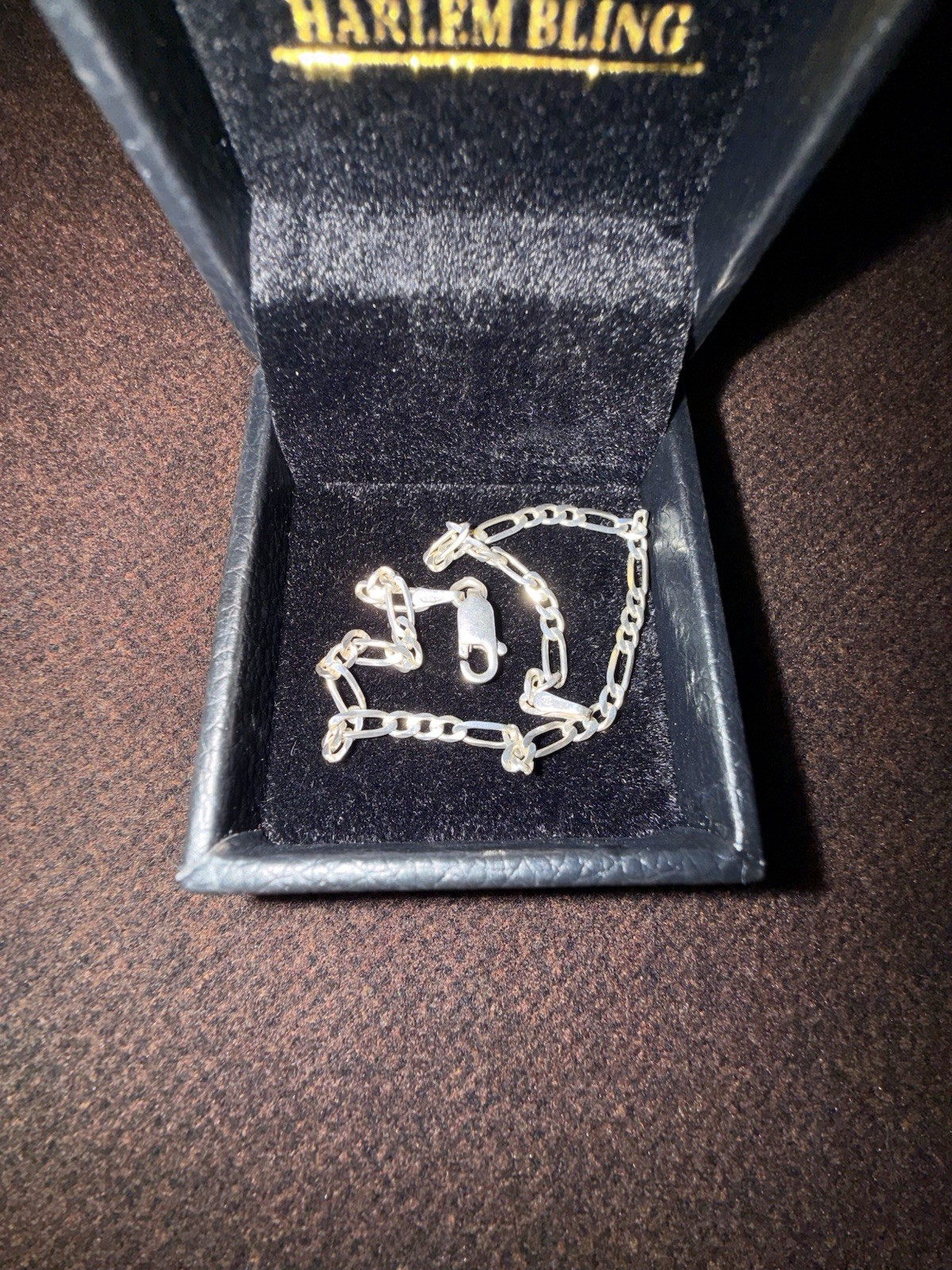 Italy Solid 925 Sterling Silver Figaro Link Chain… - image 2