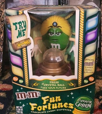 NEW NIP M&Ms Fun Fortunes Chocolate Candy Display Madame Green Limited Edition
