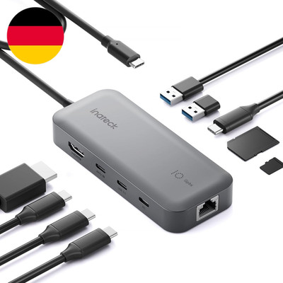 Inateck 10 in 1 USB C Hub, 4K 60Hz HDMI Docking Station, USB C Video＋Data, 100W 