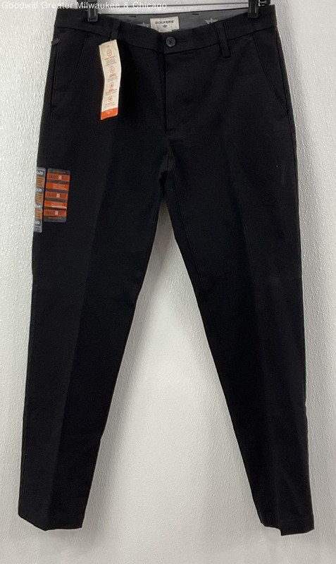 Dockers Slim Tapered Smart 360 Flex Black Trousers Pants Size 32x30 Men's NWT
