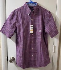 Chaps Easy Care Plaid men’s Dress Shirt Small NWT