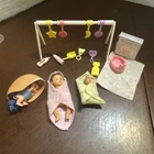 Lot Barbie Happy Family Baby Krissy Newborn W/ Toys Accessories VTG  A Dark Hair