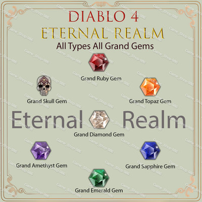 Diablo 4 Eternal Realm All Type Grand Gem Gems D4