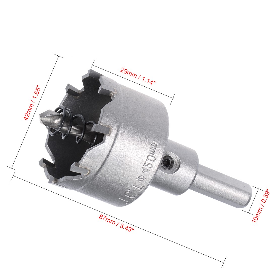 Carbide Hole Saw Cutter Drill Bit Stainless Steel 42mm