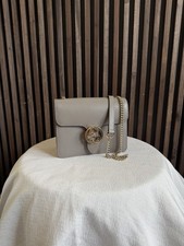 Gucci Interlocking G Gray Pebbled Small Shoul...