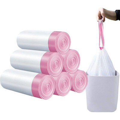 6 Gallon Trash Bags, Small Drawstring Kitchen Garbage Bag Strong Unscented Tr...