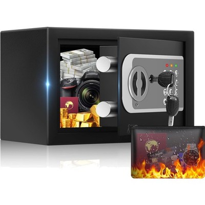 Mini Safe für Zuhause mit Alarm System, Digitaler Tresor, Abnehmbarem Regal, ...