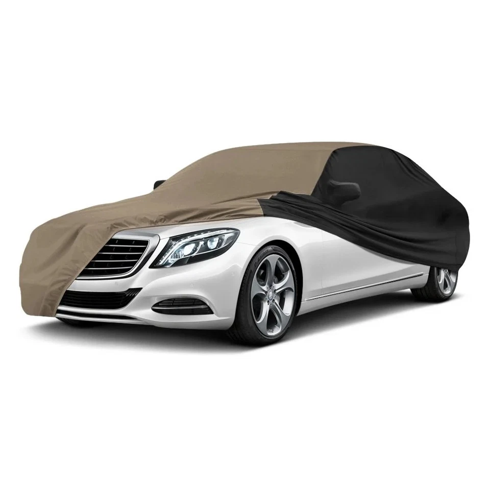 For Toyota Supra 94-98 Satin Stretch Indoor Sahara Tan Custom Car Cover w Black Foto 2 de 4