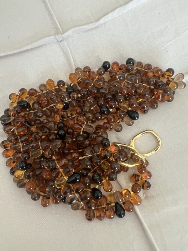 NJ Grazing Amber Necklace And Trifari Amber necklace With No Brand Amber. 3 Set