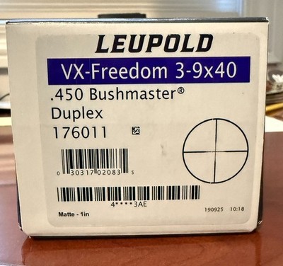Leupold VX-Freedom 3-9X40 .450 Bushmaster Duplex Rifle Scope 176011 (3AE) &Rings
