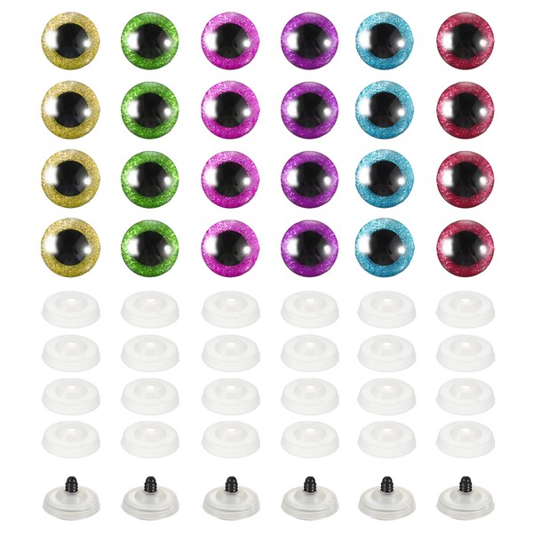 10 Mm Flash-Sicherheitsaugen, 36 StüCk Bunte HäKel-Sicherheitsaugen, 6 Farben-image