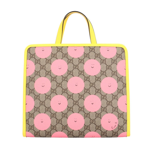 Gucci Kids GG Supreme Handbag Beige PVC 605614 Used