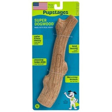 Pupstages Super Dogwood Stick Dog Chew Toy, Made in USA, Large, 11"