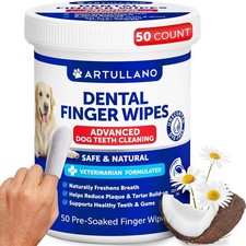 Artullano Dental Finger Wipes for Advanced Teeth Cleaning - 50 ct - 06/2027