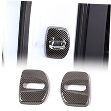 Car Door Lock Cover Protector Latches Cover Compatible Carbon fiber pattern