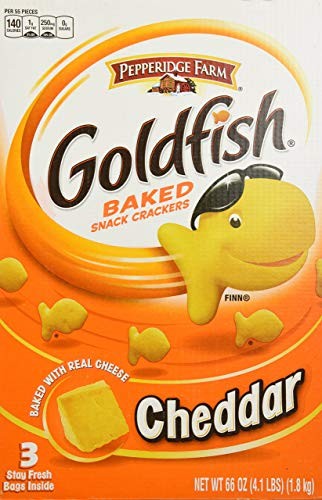 Galletas saladas para bocadillos horneados de peces dorados, cheddar, 66 onzas - Imagen 5 de 5