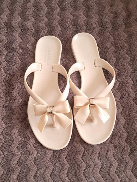 Women Carvela Flip Flops Beige 38 #12R9