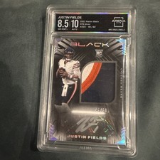 2021 Panini Black Justin Fields PSA 9 - DNA 10 Rookie Patch Auto /60 RC RPA JETS