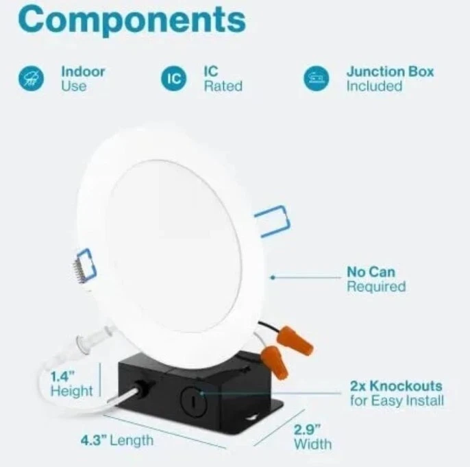 Sunco 4” Ultra Delgado Downlight LED Suave, 650 Lúmenes, 10W - Paquete de 24 Foto 2 de 4