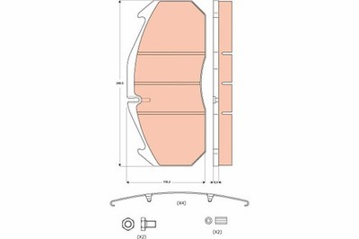 Bremsbelagsatz Scheibenbremse TRW GDB5065 für MAN RENAULT MERCEDES 2000 404 TGA