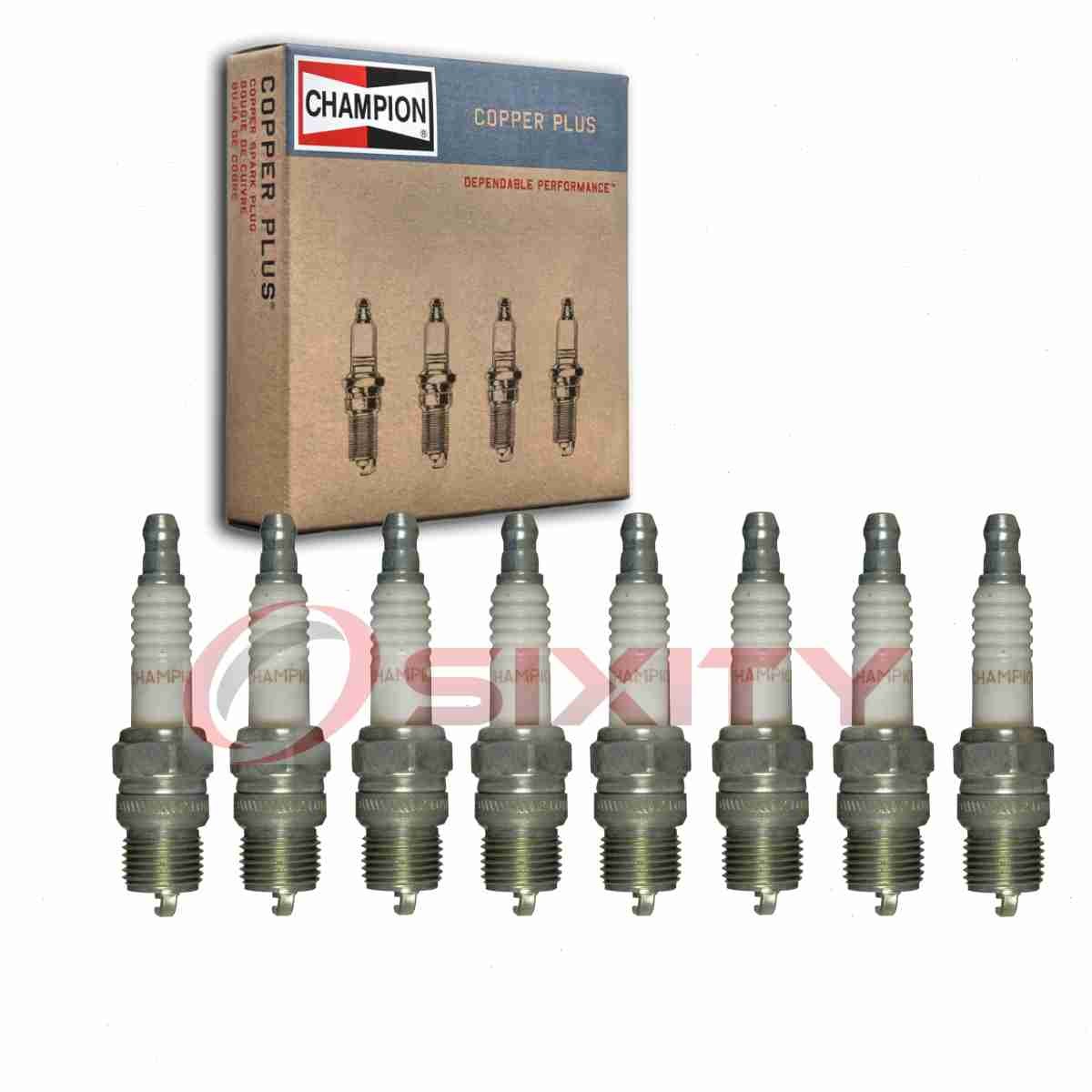8 pc Champion Copper Plus Spark Plugs for 1970 Chevrolet Camaro 6.6L V8 uf