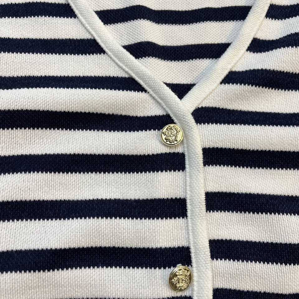 Chaleco sin mangas Bailey 44, blanco azul sin mangas náutico a rayas, para mujer M Foto 3 de 4