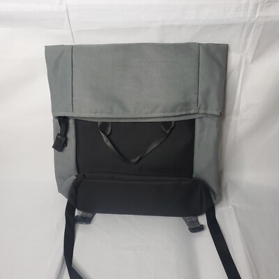 Fashion School Bag Grey and Black Fold Over Backpack