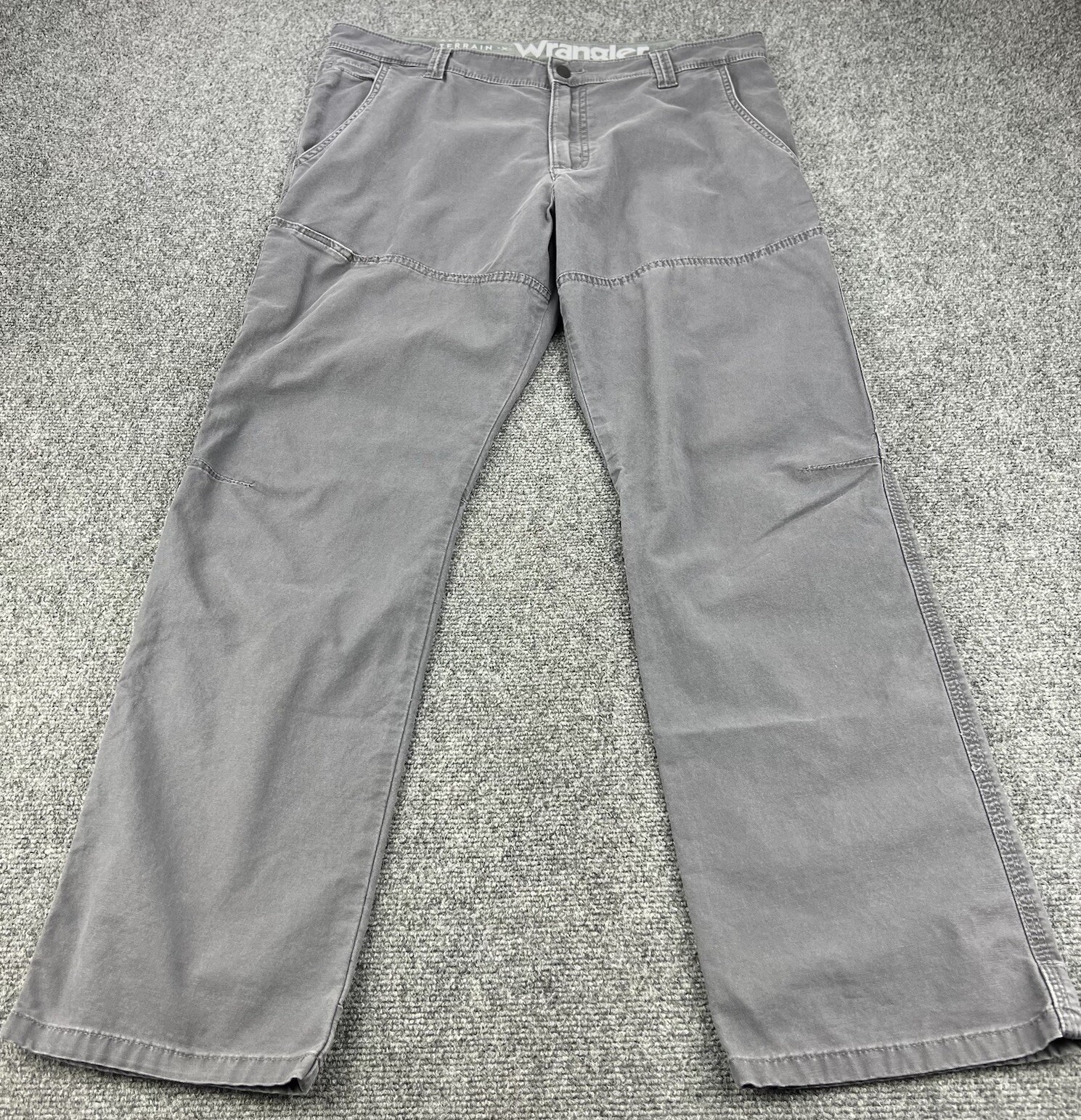 Wrangler All Terrain Gear Canvas Pants Mens 36x32 Gray ATG Outdoor Hiking