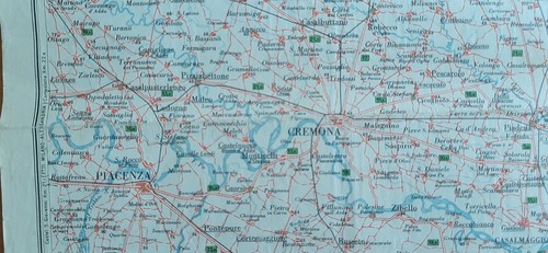 LOMBARDIA-EMILIA-BRESCIA-CREMONA-CREMA-PARMA-MAPPA-1920- ORIGINALE! - Foto 2 di 2