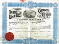 EGYPT NORTH EGYPT LAND COMPANY stock certificate 1905 W/COUPONS