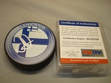 Joonas Donskoi Signed Team Finland Hockey Puck Autographed PSA/DNA COA 1A