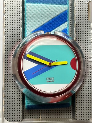 Orologio SWATCH Pop CALEIDOSCOPE (PWR105)-ottimo condiz! 1990-Vintage-BEI  COLORI