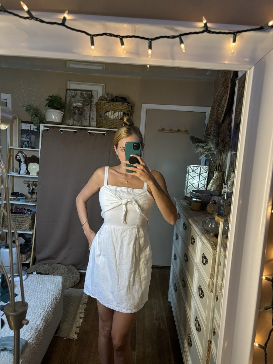 Abercrombie & Fitch white linen style mini dress size medium
