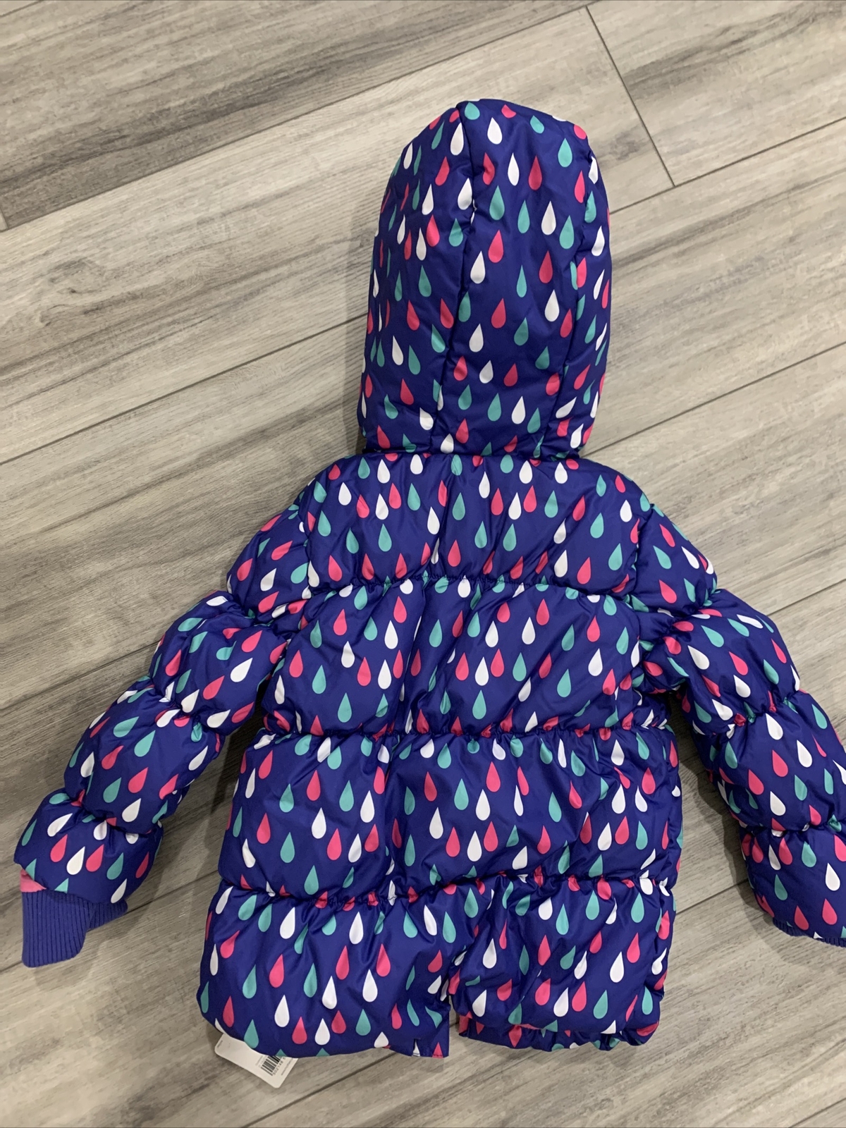 NWT Mothercare Blue Raindrops Down Girl Jacket Size 4-5