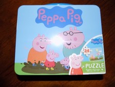 Cardinal Industries Peppa Pig Puzzle in Tin Lunchbox 24 Pieces NEW