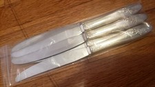 6 ANTIQUE VINTAGE Collectible KNIVES 9.5" SILVER PLATE - HOLLOW HANDLE