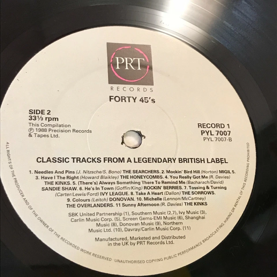 VARIOUS Forty 45's 1988 UK double Vinyl LP PYE compilation Petula Clark Kinks - Image 4 of 4